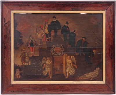 Lot 404 - AN EARLY FLEMISH SCHOOL OIL ON BOARD DEPICTING...