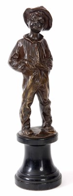 Lot 593 - FULBORN A PATINATED BRONZE STANDING FIGURE OF...