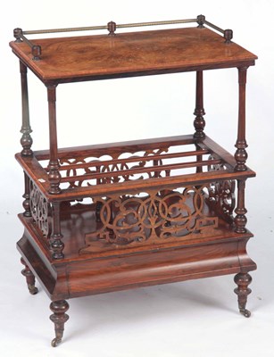 Lot 876 - A MID VICTORIAN BURR WALNUT INLAID MUSIC...