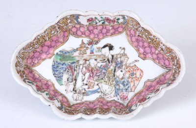 Lot 66 - AN 18TH CENTURY CHINESE DISH with shaped...
