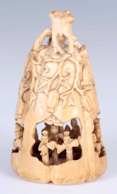 Lot 152 - A 19TH CENTURY CHINESE CARVED IVORY MODEL OF A...