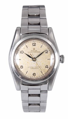 Lot 298 - A GENTLEMAN'S 1940's STEEL ROLEX OYSTER...