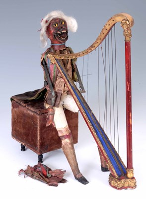 Lot 521 - A MID 19th CENTURY FRENCH MONKEY HARPIST...