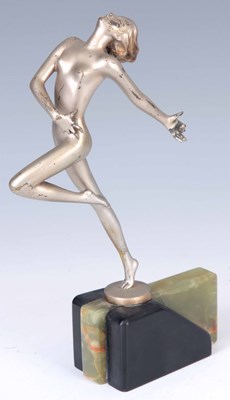 Lot 607 - LORENZL. AN AUSTRIAN ART DECO SILVERED BRONZE...