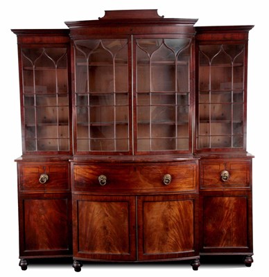 Lot 836 - A GOOD LATE REGENCY EBONY LINED FIGURED...