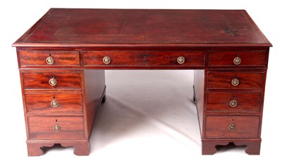 Lot 1000 - A LATE GEORGIAN MAHOGANY PARTNERS PEDESTAL...