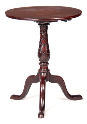 Lot 1003 - A MID 18TH CENTURY MAHOGANY CARVED TILT-TOP...