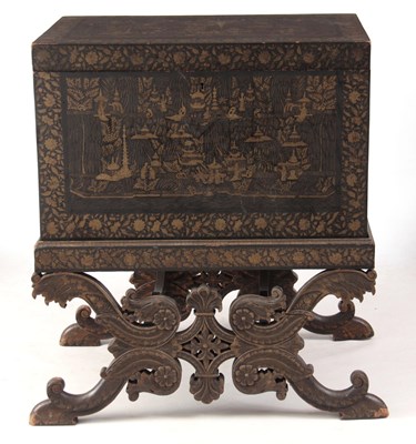 Lot 1007 - AN UNUSUAL EASTERN CAMPHOR WOOD LACQUERED...