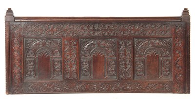 Lot 1009 - A 17TH CENTURY JOINED OAK TRIPLE COFFER FRONT/...