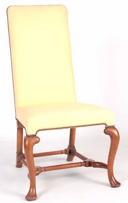 Lot 1019 - A GEORGE I UPHOLSTERED WALNUT SIDE CHAIR with...