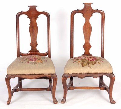 Lot 1022 - A NEAR PAIR OF EARLY 18TH CENTURY WALNUT DUTCH...