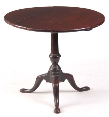 Lot 1028 - A GEORGE III MAHOGANY TILT TOP TRIPOD TABLE...