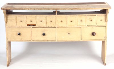 Lot 1030 - A LATE 18TH / EARLY 19TH CENTURY PAINTED PINE...