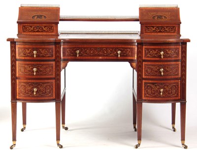 Lot 1036 - A GOOD EDWARDIAN INLAID AND SATINWOOD...