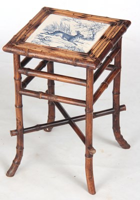 Lot 1038 - A LATE 19TH CENTURY BAMBOO PLANT STAND the top...