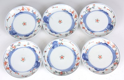 Lot 110 - A SET OF SIX 18TH CENTURY CHINESE FAMILLE ROSE...