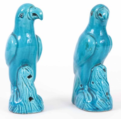 Lot 119 - A PAIR OF 19th CENTURY CHINESE BLUE GLAZE...