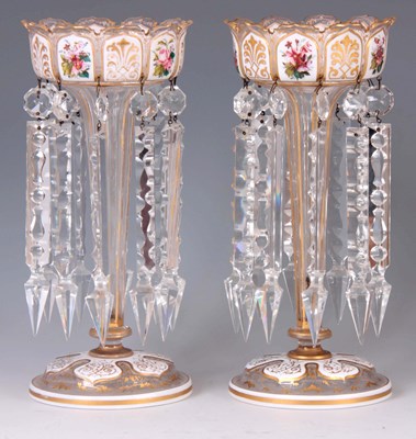 Lot 12 - A PAIR OF LATE 19TH CENTURY BOHEMIAN CLEAR...