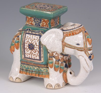 Lot 138 - A POLYCHROME AND IVORY CRACKLE GLAZE MODEL OF...