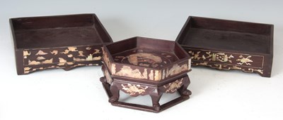 Lot 167 - THREE 19TH CENTURY CHINESE MOTHER OF PEARL...