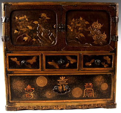 Lot 148 - A late 19th Century Japanese raised lacquer...