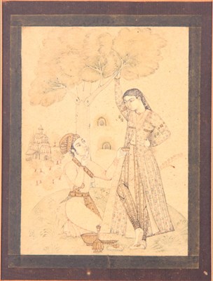 Lot 178 - MUGHAL SCHOOL - A FINE 18th CENTURY NIM-QALAM...