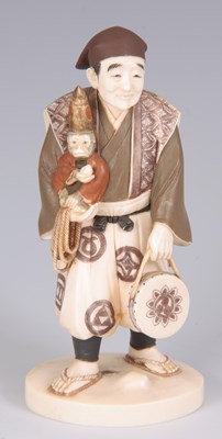 Lot 187 - A MEIJI PERIOD JAPANESE IVORY OKIMONO...