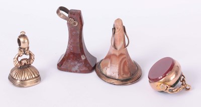 Lot 243 - A SELECTION OF 19th CENTURY HARDSTONE WAX SEAL...