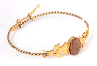 Lot 288 - A 9K YELLOW GOLD EGYPTIAN BRACELET the rope...