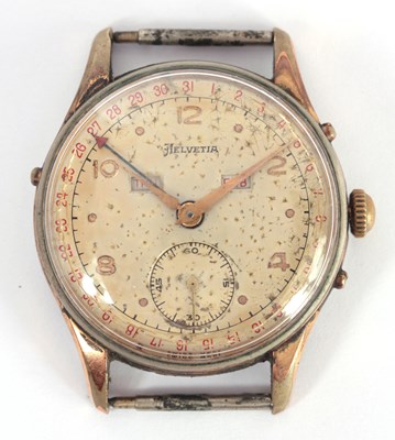 Lot 342 - A 1940'S GENTLEMAN'S GOLD PLATED HELVETIA...