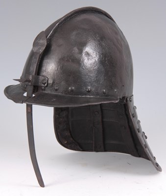 Lot 379 - AN ENGLISH CIVIL WAR LOBSTER POT HELMET made...