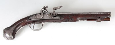 Lot 383 - AN 18TH CENTURY CONTINENTAL FLINTLOCK PISTOL...