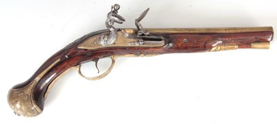 Lot 384 - AN 18TH CENTURY CONTINENTAL FLINTLOCK PISTOL...