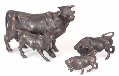 Lot 425 - A GROUP OF EARLY 20th CENTURY PATINATED BRONZE...