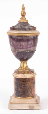 Lot 436 - A 19TH CENTURY BLUE JOHN, MARBLE AND ORMOLU...