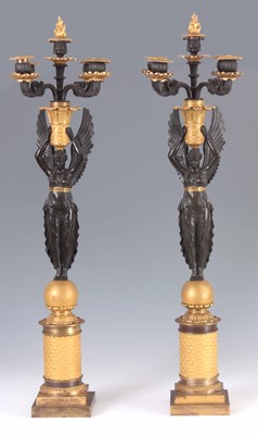 Lot 449 - A FINE PAIR OF REGENCY BRONZE AND GILT ORMOLU...