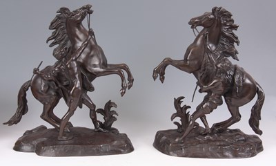 Lot 506 - A PAIR OF 19TH CENTURY BRONZE MARLEY HORSES...