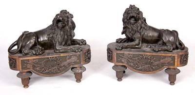 Lot 525 - A GOOD PAIR OF 19TH CENTURY REGENCY BRONZE AND...