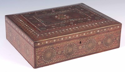 Lot 586 - A 19TH CENTURY ANGLO INDIAN ROSEWOOD INLAID...