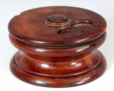 Lot 591 - AN EARLY 19th CENTURY TREEN MAHOGANY MISER'S...