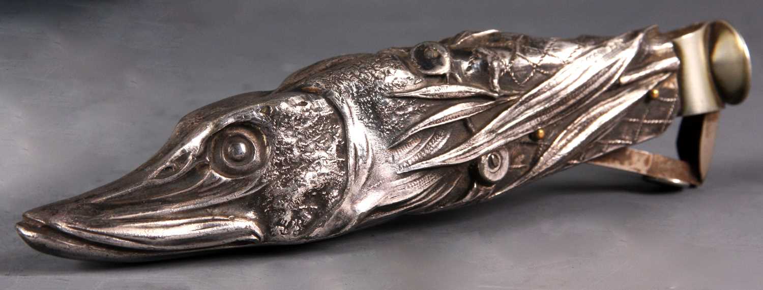 Lot 199 - An unusual Silver Plated cast Pikes Head...