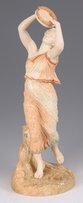 Lot 62 - A LARGE ROYAL WORCESTER POLYCHROME FIGURE OF...