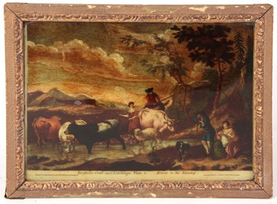 Lot 662 - AN EARLY 19TH CENTURY REVERSE PAINTED PRINT...