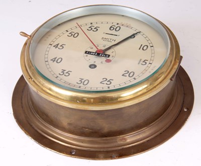 Lot 721 - AN EARLY 20TH CENTURY BRASS CASED SHIPS CLOCK...