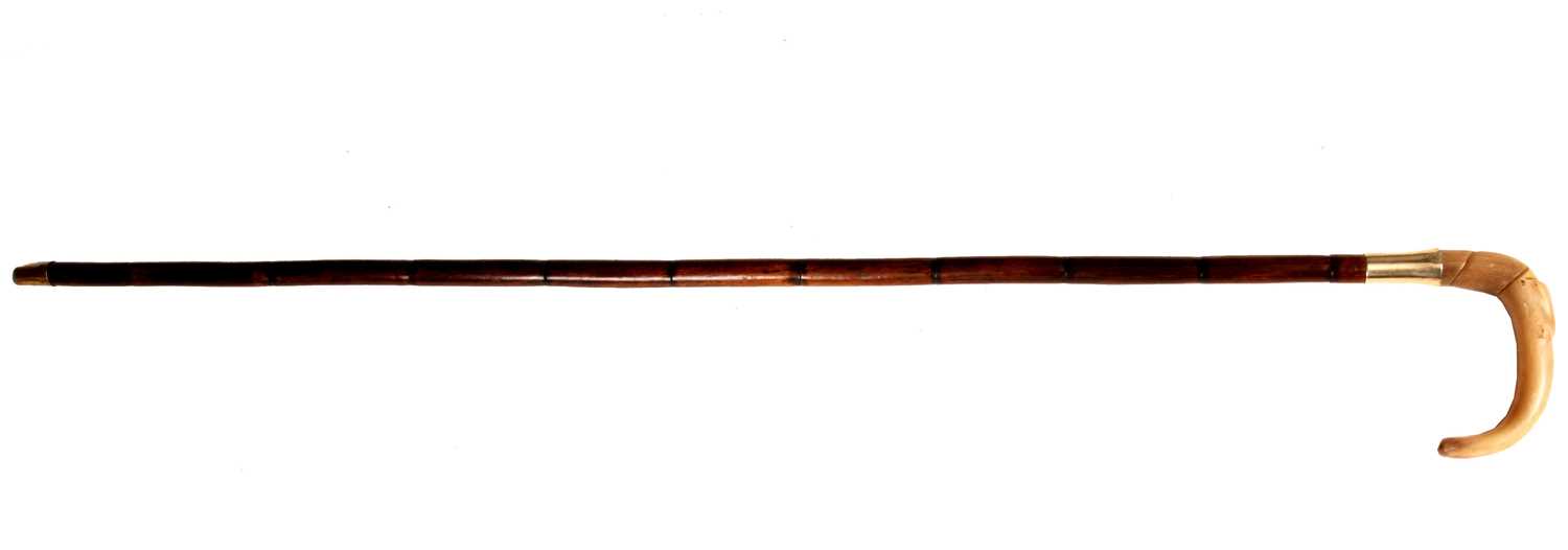 Lot 446 - A late 19th Century simulated Bamboo horn...
