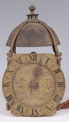 Lot 780 - A PRIMITIVE 17TH CENTURY EARLY LANTERN CLOCK...