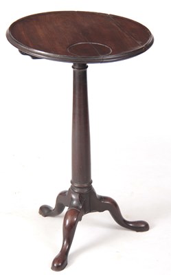 Lot 868 - A SMALL GEORGE II MAHOGANY TILT-TOP TRIPOD...