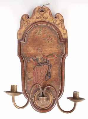 Lot 873 - A QUEEN ANNE HANGING WALL SCONCE with shaped...