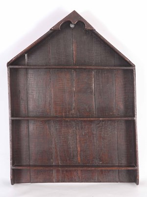 Lot 879 - A SMALL SET OF 17TH CENTURY HANGING OAK WALL...