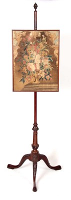 Lot 881 - A GEORGE III MAHOGANY SCREEN with glazed...